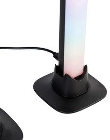 Candeeiro de mesa preto com LED com controlo remoto e RGB - Arnold Moderno