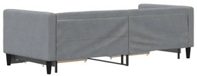 Sofá-cama c/ gavetão e gavetas 80x200 cm tecido cinzento-claro