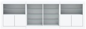 Aparador com luzes LED 202x37x67 cm branco