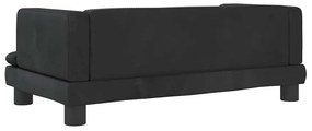 Cama para cães 80x45x30 cm veludo preto