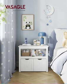 Estante infantil 29,7 x 72,2 x 60 cm com rodas para uma arrumação organizada dos brinquedos, em branco