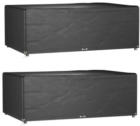 Capas p/ mobília jardim 2 pcs 12 ilhós 213x132x75 cm retangular