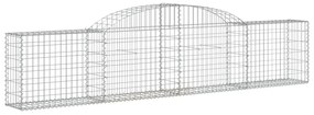 Cestos gabião arqueados 8 pcs 300x30x60/80 cm ferro galvanizado