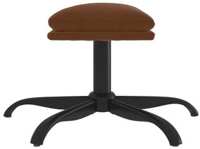 Apoio de pés tecido de microfibra 60x60x36 cm castanho