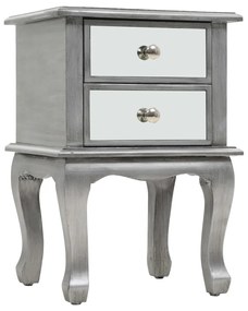 vidaXL Mesa de cabeceira espelhada em MDF e vidro 34,5x30x50 cm