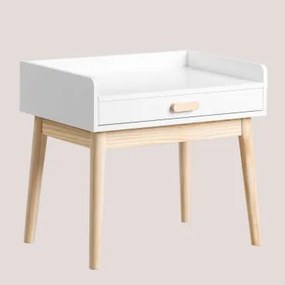 Escrivaninha Em Mdf E Madeira De Pinho Tom Kids Branco - Sklum
