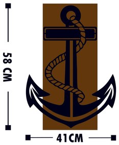 Acessório Decorativo de Parede Ancora – Nogueira e Preto – 41 x 58 cm