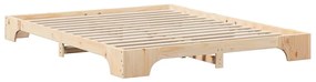 Estrutura de cama de chão Castanho 160 x 220 cm