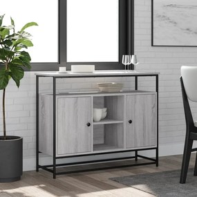 vidaXL Aparador 100x35x80 cm derivados de madeira cinzento sonoma