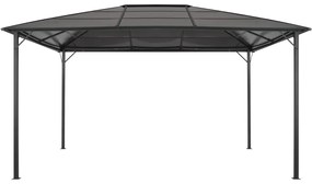 Gazebo com telhado alumínio 4x3x2,6 m preto