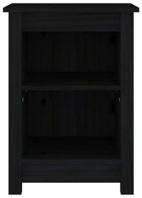 Mesas de cabeceira 2 pcs 40x35x55 cm pinho maciço preto
