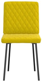 Cadeiras de jantar 2 pcs veludo amarelo