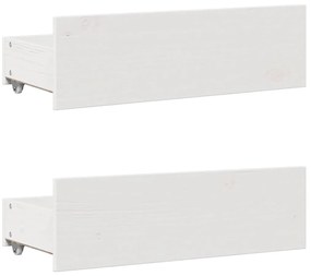 Cama sem colchão com gavetas 160x200 cm pinho maciço branco