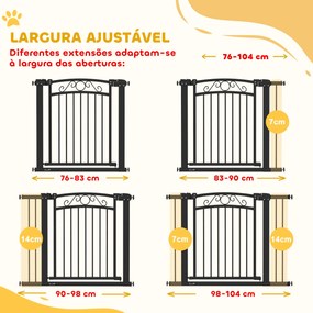 PawHut Barreira de Segurança para Cães Extensível 76-102 cm Barreira p
