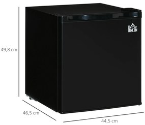 HOMCOM Frigorífico Elétrico Pequeno 46L de Capacidade Frigorífico com Prateleira Ajustável Compartimento Congelador 44,5x46,5x49,8cm