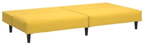 Sofá-cama de 2 lugares veludo amarelo