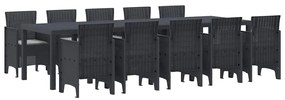 Conjunto de Jantar para Jardim com Almofadas 11 pcs