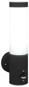Luzes de Parede Externas vidaXL com Sensor 2 pcs Preto Aço Inoxidável