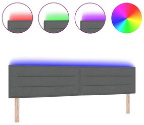 Cabeceira Design Linhas Cinza Escuro 100 cm Tecido