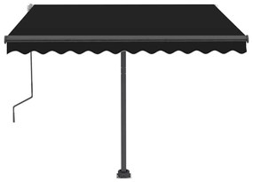 Toldo retrátil manual com LED 300x250 cm antracite