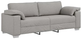 Sofá de 3 lugares cinza-claro, 178 cm de tecido