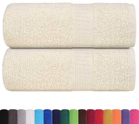 Toalhas de mãos 2 pcs 30x30 cm 360 g/m2 100% algodão creme