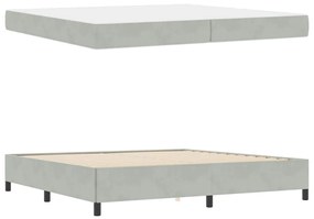 Estrutura da Cama Branco e Cinza Claro 200 x 200 cm Veludo