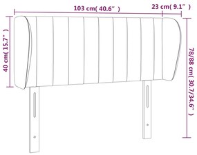 Cabeceira cama abas tecido 103x23x78/88 cm cinzento-acastanhado