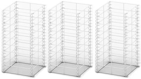 Conjunto de gabiões 3 pcs arame galvanizado 25 x 25 x 50 cm