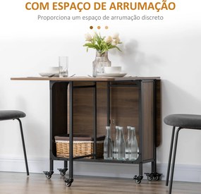 HOMOM Mesa de Cozinha Dobrável Mesa de Refeição Dobrável com Rodas Lat