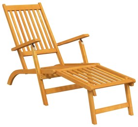 Espreguiçadeiras exterior c/ apoio pés/mesa 2 pcs acácia maciça