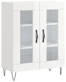 Armário alto 69,5x34x180 cm madeira processada branco brilhante