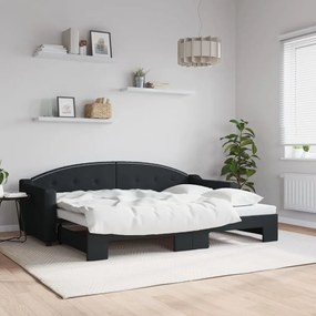 vidaXL Sofá-cama com gavetão 80x200 cm tecido preto