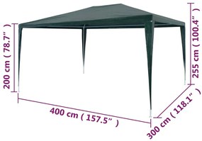 Tenda para festas 3x4 m PE verde