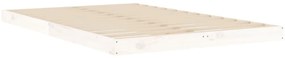 Estrutura cama de casal pequena 120x190 cm pinho maciço branco