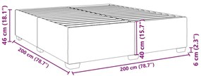 Estrutura de cama sem colchão 200x200 cm veludo cinzento-claro