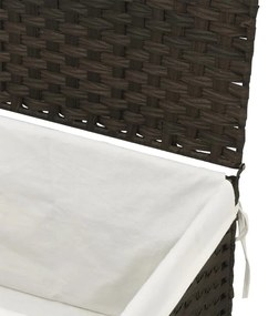 Cesto roupa suja c/ tampa 55,5x35x34 cm vime PE castanho-escuro