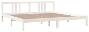 Estrutura de cama 200x200 cm madeira maciça branco