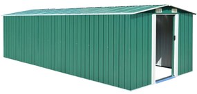 vidaXL Abrigo de jardim 257x580x181 cm metal verde
