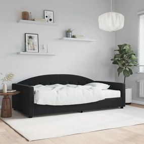 vidaXL Sofá-cama com colchão 100x200 cm veludo preto