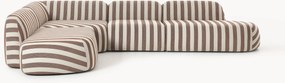 Sofá de canto modular XL com chaise longue às riscas Wolke