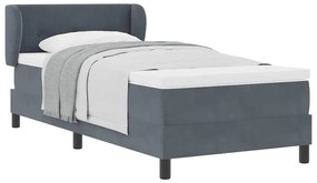 Cama Box com Colchão vidaXL Cinza Escuro 100x200 cm em Veludo