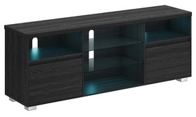 Móvel para TV com iluminação LED até 70 polegadas 40 x 160 x 60 cm Preto