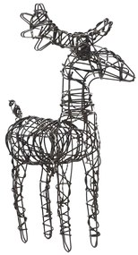 Decorações renas de Natal 6pcs 240 luzes LED vime branco quente