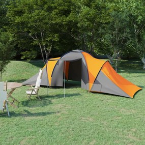 Tenda de campismo para 6 pessoas cinzento e laranja