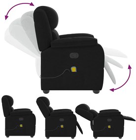 Poltrona de massagens reclinável tecido preto