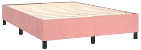 Estrutura de cama 140x190 cm veludo rosa