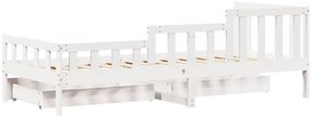 Sofá-cama com gavetas 90x190 cm madeira de pinho maciça