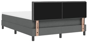 Cama Box com Colchão &amp; LED Cinza Escuro 160x200 cm Tecido