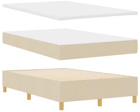 Cama Box com Colchão Creme 120x200 cm Tecido